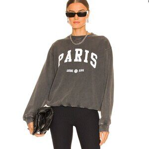Anine Bing Ramona University Paris Sweatshirt | S | Washed Black